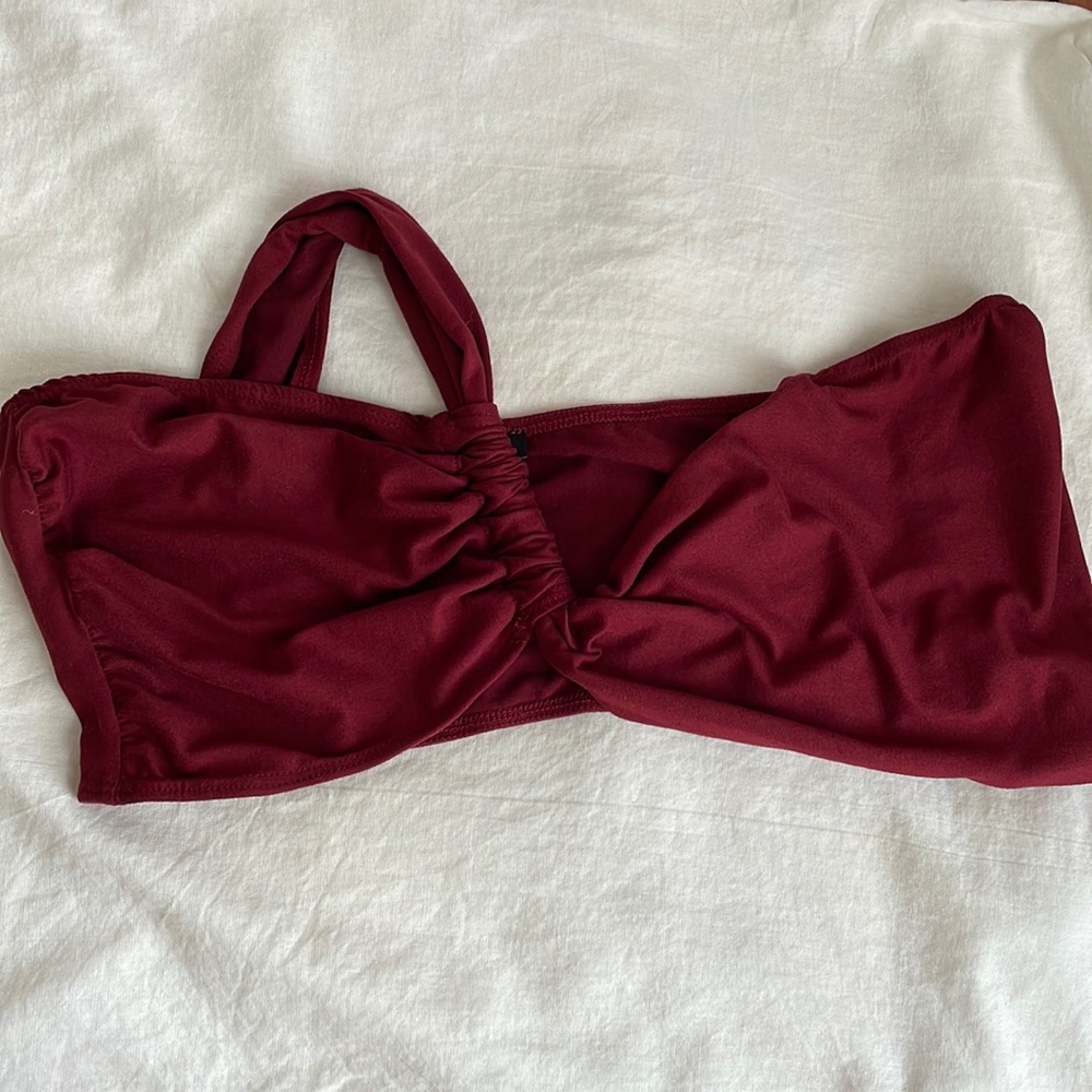 Fashion Nova Burgundy Red Adjustable Versatile Crop Top/ Bralette- Small